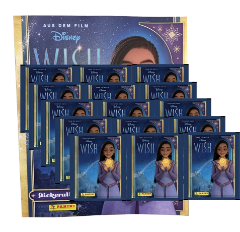Panini Disney Wish Sticker - 1x Stickeralbum + 15x Stickertüten