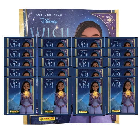 Panini Disney Wish Sticker - 1x Stickeralbum + 20x Stickertüten