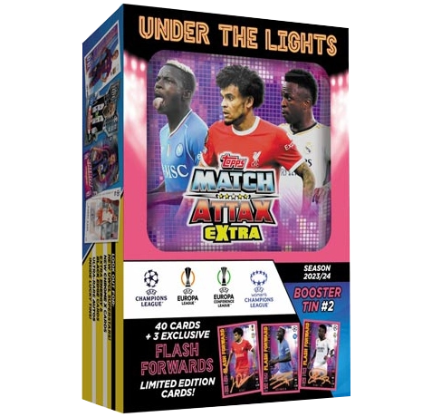 Topps Champions League Match Attax EXTRA 2023-24 - 1x Under The Lights Booster Tin #2 "Flash Forwards"