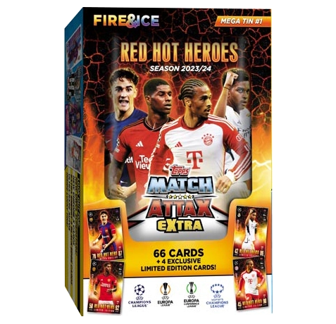 Topps Champions League Match Attax EXTRA 2023-24 - 1x Fire & Ice Mega Tin #1"Red Hot Heroes"