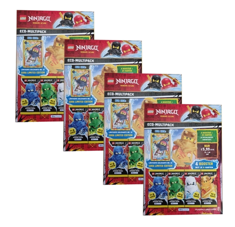 LEGO Ninjago Trading Cards Serie 9 Dragons Rising - alle 4 verschiedenen Multipacks
