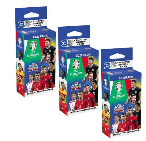 Topps UEFA EURO 2024 Match Attax Trading Cards – 3x Eco Blister Pack