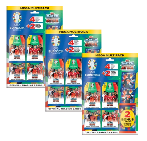 Topps UEFA EURO 2024 Match Attax Trading Cards – 3x Mega Multipack