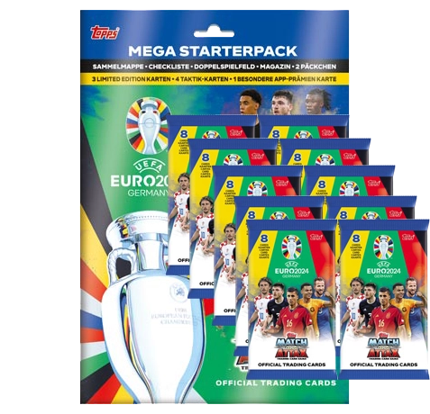 Topps UEFA EURO 2024 Match Attax Trading Cards – 1x Starterpack + 10x Booster