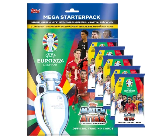 Topps UEFA EURO 2024 Match Attax Trading Cards – 1x Starterpack + 5x Booster