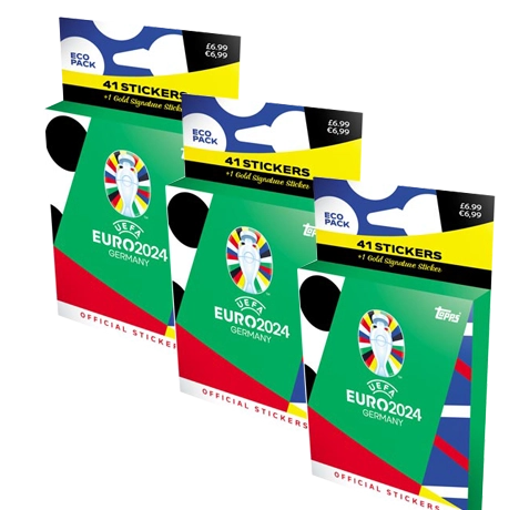 Topps UEFA EURO 2024 Sticker - 3x Eco Blister Pack