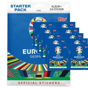 Topps UEFA EURO 2024 Sticker - 1x Starterpack + 10x Stickertüten