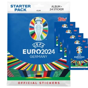 Topps UEFA EURO 2024 Sticker - 1x Starterpack + 5x Stickertüten