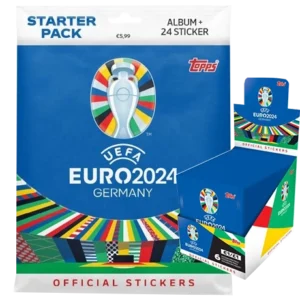 Topps UEFA EURO 2024 Sticker - 1x Starterpack + 1x Display je 100x Stickertüten