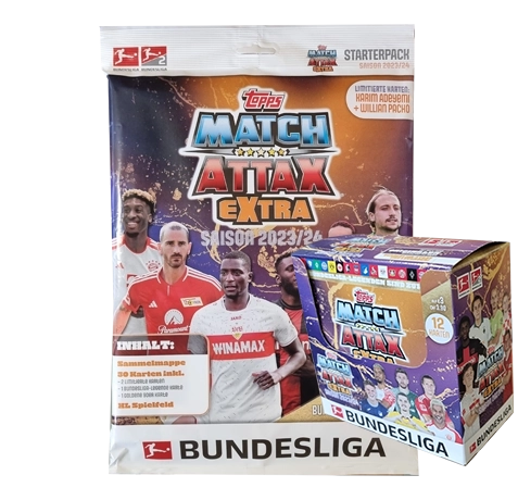 Topps Bundesliga Match Attax EXTRA 2023-24 - 1x Starterpack + 1x Display je 24x Booster