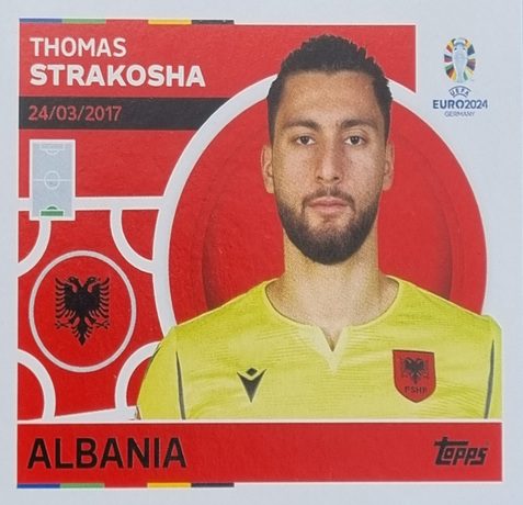 Topps UEFA EURO 2024 Sticker - ALB 4 THOMAS STRAKOSHA