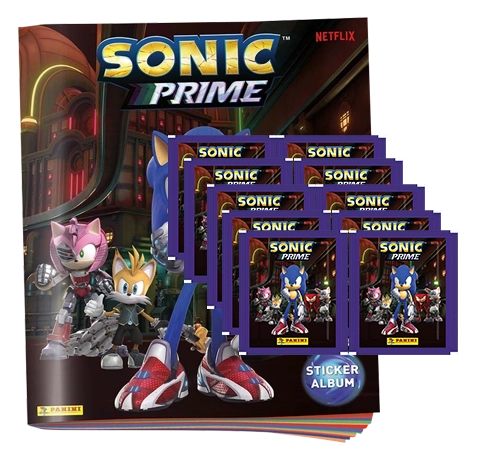 Panini Sonic Prime Sticker-Kollektion - 1x Sammelalbum + 10x Stickertüten