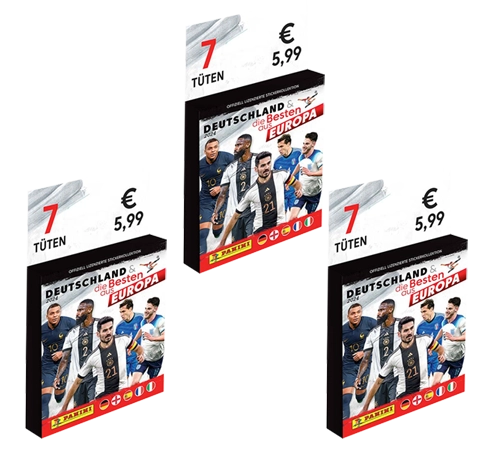Panini Deutschland und die Besten aus Europa 2024 Sticker - 3x Eco Blister Pack