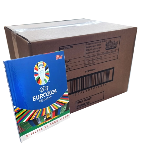 Topps UEFA EURO 2024 Sticker - 1x Case je 15x Hardcover Alben