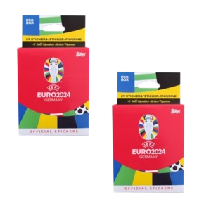 Topps UEFA EURO 2024 Sticker Kollektion (SWISS VERSION) Rote Sticker Variante – 2x Eco Box