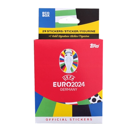 Topps UEFA EURO 2024 Sticker Kollektion (SWISS VERSION) Rote Sticker Variante – 1x Eco Box