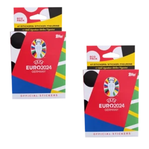 Topps UEFA EURO 2024 Sticker Kollektion (SWISS VERSION) Rote Sticker Variante – 2x Eco Pack