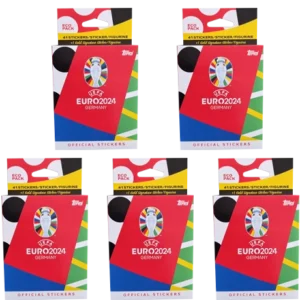 Topps UEFA EURO 2024 Sticker Kollektion (SWISS VERSION) Rote Sticker Variante – 3x Eco Pack