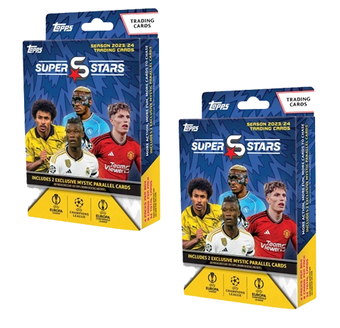 Topps UCL Superstars Saison 2023-24 Trading Cards - 2x Hanger Box
