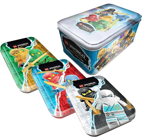 LEGO Ninjago Trading Cards Serie 9 Dragons Rising - 1x Maxi TIN Set alle 4X verschiedenen Tin´s (Deutsche Version)