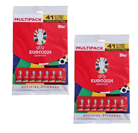 Topps UEFA EURO 2024 Sticker Kollektion (SWISS VERSION) Rote Sticker Variante – 2x Multipack