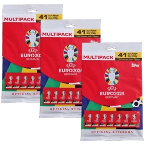 Topps UEFA EURO 2024 Sticker Kollektion (SWISS VERSION) Rote Sticker Variante – 3x Multipack