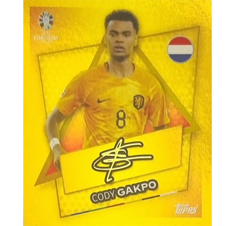 Topps UEFA EURO 2024 Sticker - NED SP CODY GAKPO mit UNTERSCHRIFT
