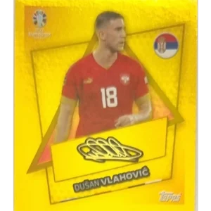 Topps UEFA EURO 2024 Sticker - SRB SP DUSAN VLAHOVIC mit UNTERSCHRIFT