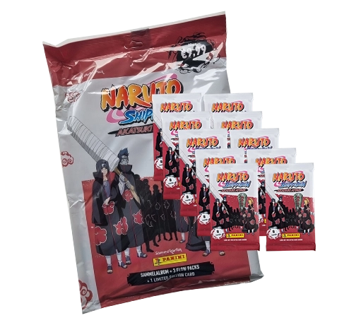 Panini Naruto Shippuden Akatsuki Attax Trading Cards (2024) - 1x Starterpack + 10x Booster Packs