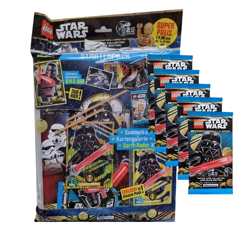 LEGO Star Wars Trading Cards Serie 5 “25 Jahre LEGO SW“ – 1x Starterpack + 5x Booster