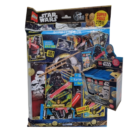 LEGO Star Wars Trading Cards Serie 5 “25 Jahre LEGO SW“ – 1x Starterpack + 1x Display je 36x Booster