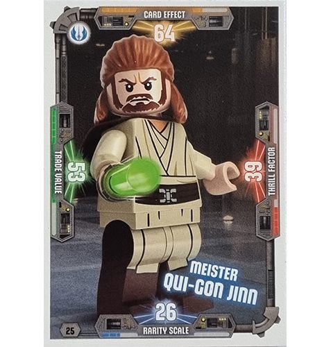 LEGO Star Wars Serie 3 Trading Cards - Nr 025 Meister Qui-Gon-Jinn