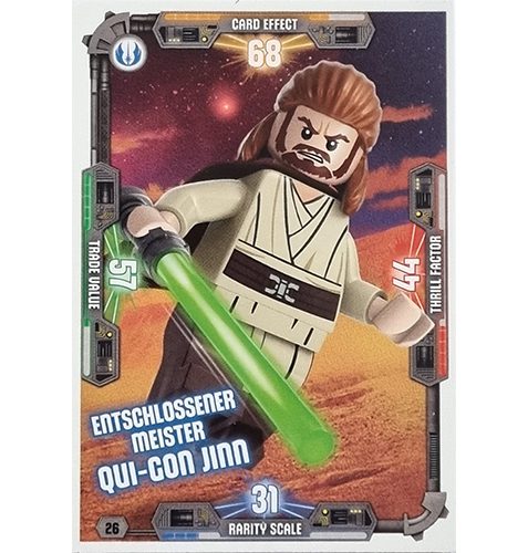 LEGO Star Wars Serie 3 Trading Cards - Nr 026 Entschlossener Meister Qui-Gon-Jinn