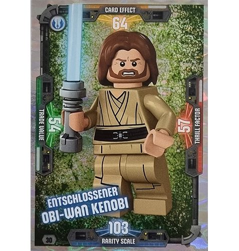 LEGO Star Wars Serie 3 Trading Cards - Nr 030 Entschlossener Obi-Wan Kenobi