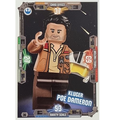 LEGO Star Wars Serie 3 Trading Cards - Nr 036 Kluger Poe Dameron