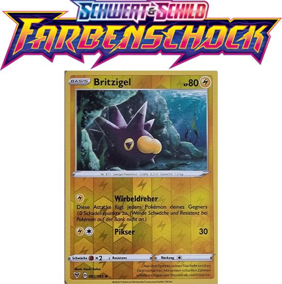 Pokémon Farbenschock Britzigel 062/185 REVERSE HOLO