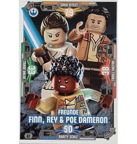 LEGO Star Wars Serie 3 Trading Cards Nr 067 Freunde Finn Rey & Poe Dameron