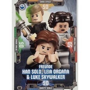 LEGO Star Wars Serie 3 Trading Cards Nr 068 Freunde Han Solo Leia Organa & Luke Skywalker