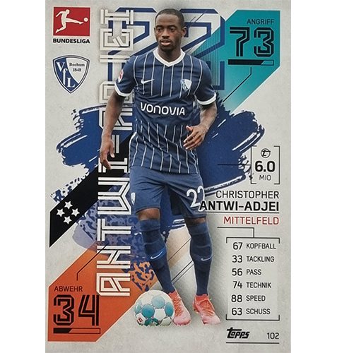 Topps Match Attax Bundesliga 2021/22 Nr 102 Christopher Antwi Adjei