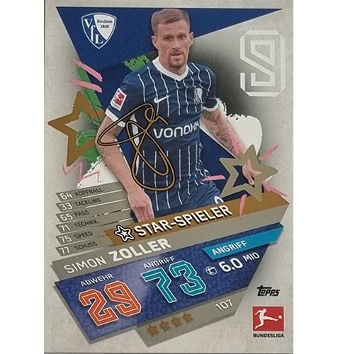 Topps Match Attax Bundesliga 2021/22 Nr 107 Simon Zöller