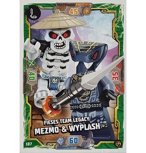 Lego Ninjago Serie 7 Trading Cards Geheimnisse der Tiefe - Nr 107 Fieses Team Legacy Mezmo & Wyplash