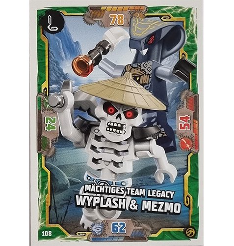 Lego Ninjago Serie 7 Trading Cards Geheimnisse der Tiefe - Nr 108 Mächtiges Team Legacy Wyplash & Mezmo