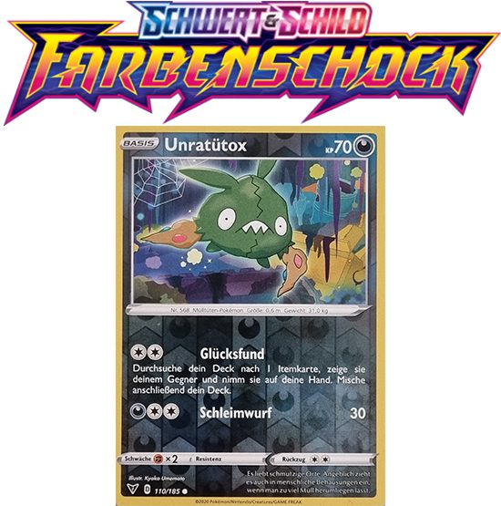 Pokémon Farbenschock Unratütox 110/185 REVERSE HOLO