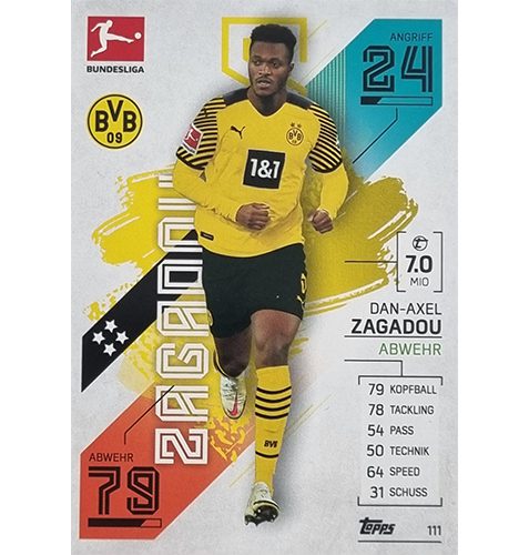 Topps Match Attax Bundesliga 2021/22 Nr 111 Dan Axel Zagadou