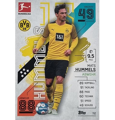 Topps Match Attax Bundesliga 2021/22 Nr 112 Mats Hummels