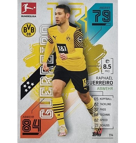 Topps Match Attax Bundesliga 2021/22 Nr 114 Raphael Guerreiro