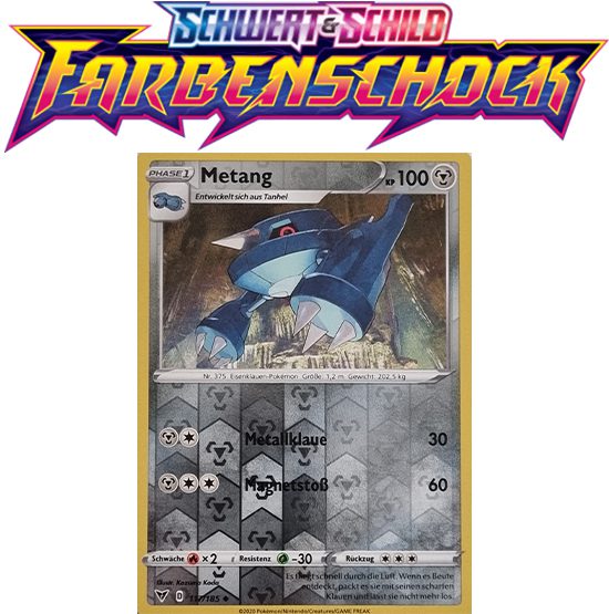 Pokémon Farbenschock Metang 117/185 REVERSE HOLO