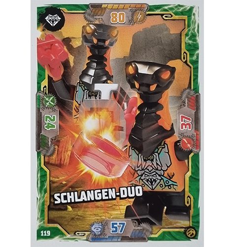 Lego Ninjago Serie 7 Trading Cards Geheimnisse der Tiefe - Nr 119 Schlangen-Duo