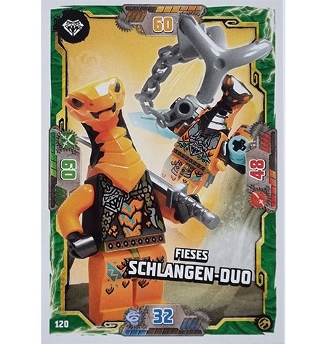 Lego Ninjago Serie 7 Trading Cards Geheimnisse der Tiefe - Nr 120 Fieses Schlangen-Duo