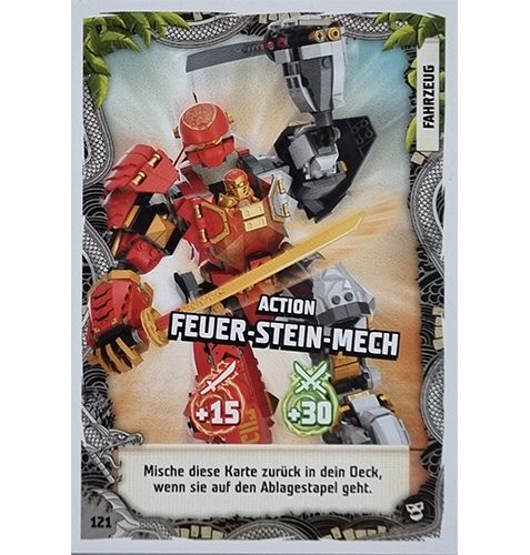 Lego Ninjago Serie 6 NEXT LEVEL Trading Cards Nr 121 Action Feuer Stein Mech